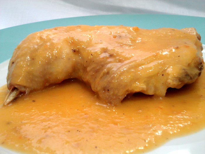 pollo a la naranja para una persona